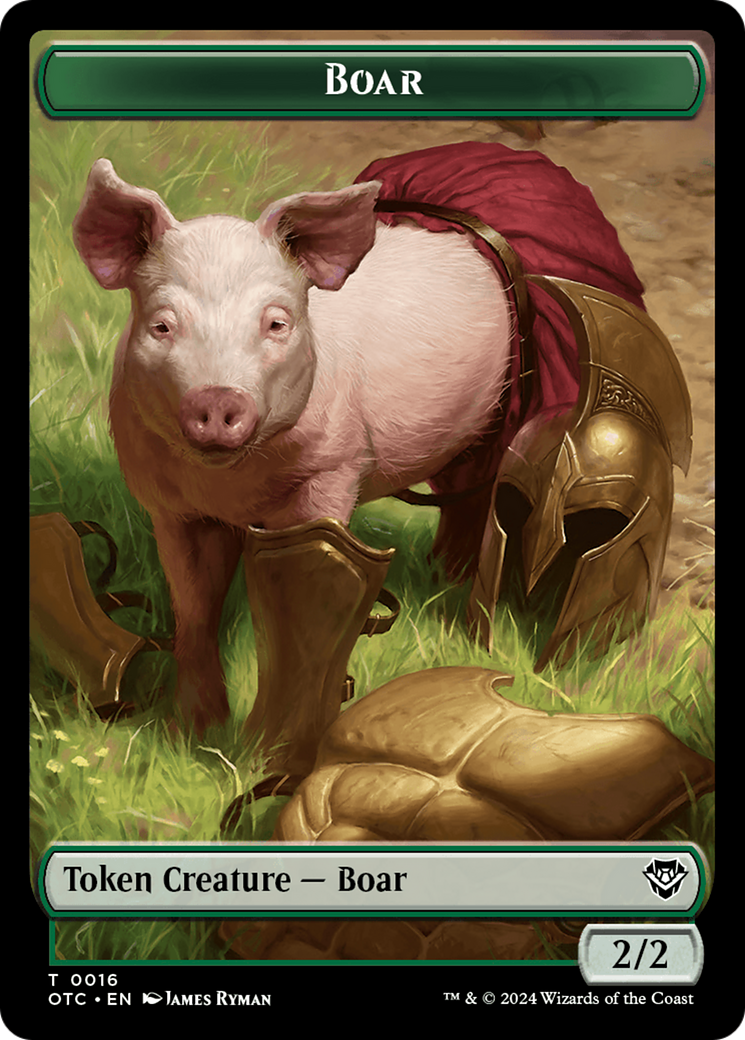 Boar // Manifest Double-Sided Token [Outlaws of Thunder Junction Commander Tokens] | GrognardGamesBatavia