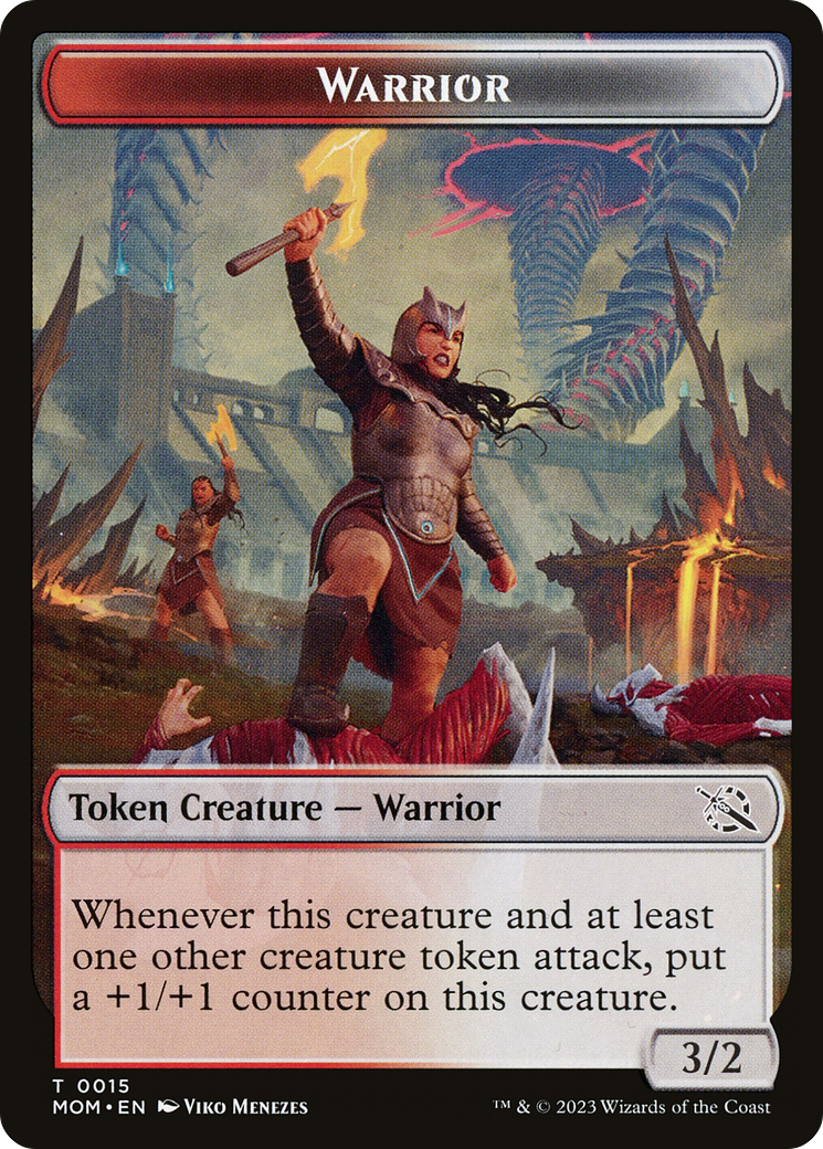 Warrior // Wrenn and Realmbreaker Emblem Double-Sided Token [March of the Machine Tokens] | GrognardGamesBatavia