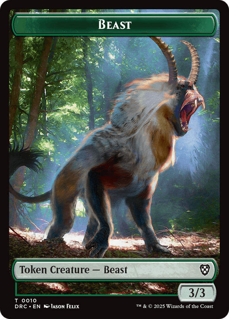 Beast (0010) // Beast (0011) Double-Sided Token [Aetherdrift Commander] | GrognardGamesBatavia