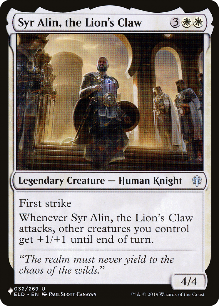 Syr Alin, the Lion's Claw [The List Reprints] | GrognardGamesBatavia