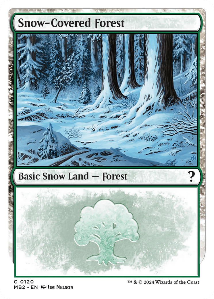 Snow-Covered Forest (White Border) [Mystery Booster 2] | GrognardGamesBatavia