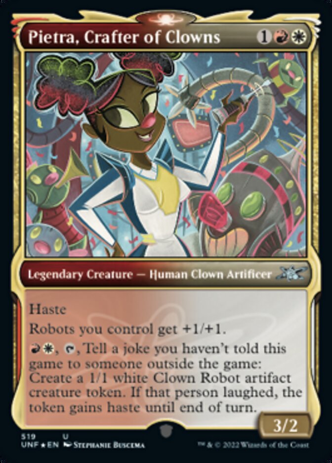 Pietra, Crafter of Clowns (Showcase) (Galaxy Foil) [Unfinity] | GrognardGamesBatavia