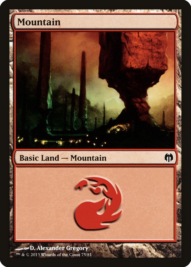 Mountain (75) [Duel Decks: Heroes vs. Monsters] | GrognardGamesBatavia