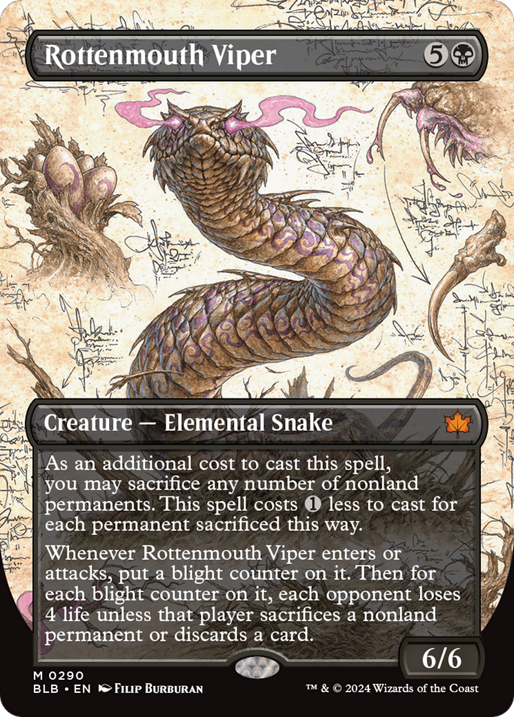 Rottenmouth Viper (Borderless) [Bloomburrow] | GrognardGamesBatavia