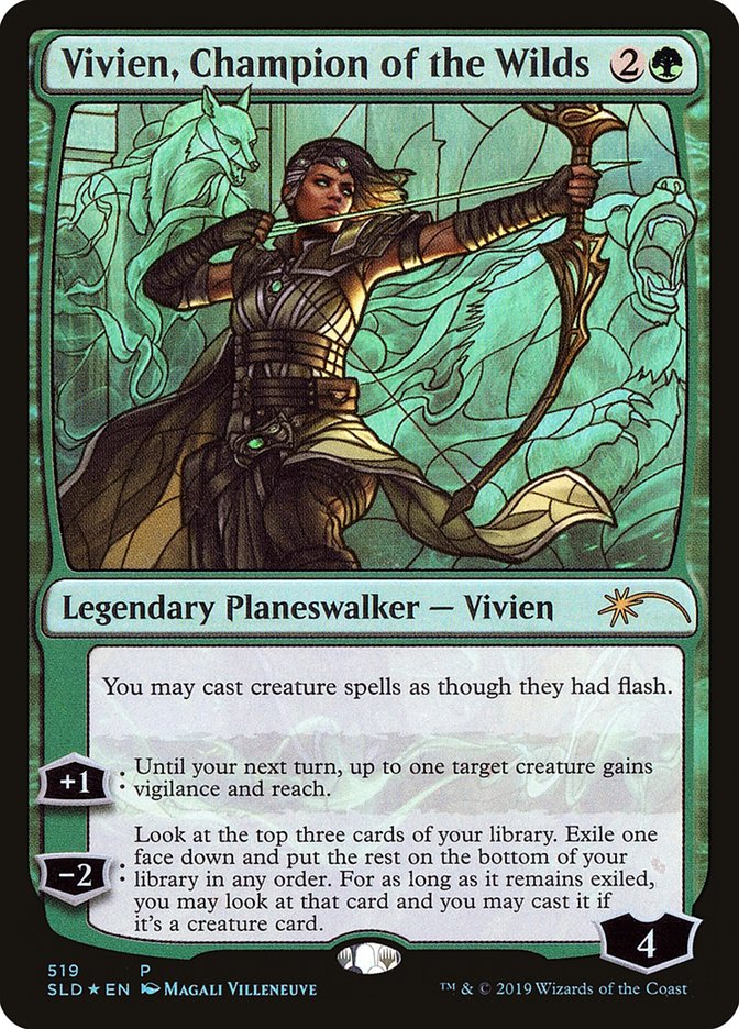 Vivien, Champion of the Wilds (Stained Glass) [Secret Lair Drop Promos] | GrognardGamesBatavia