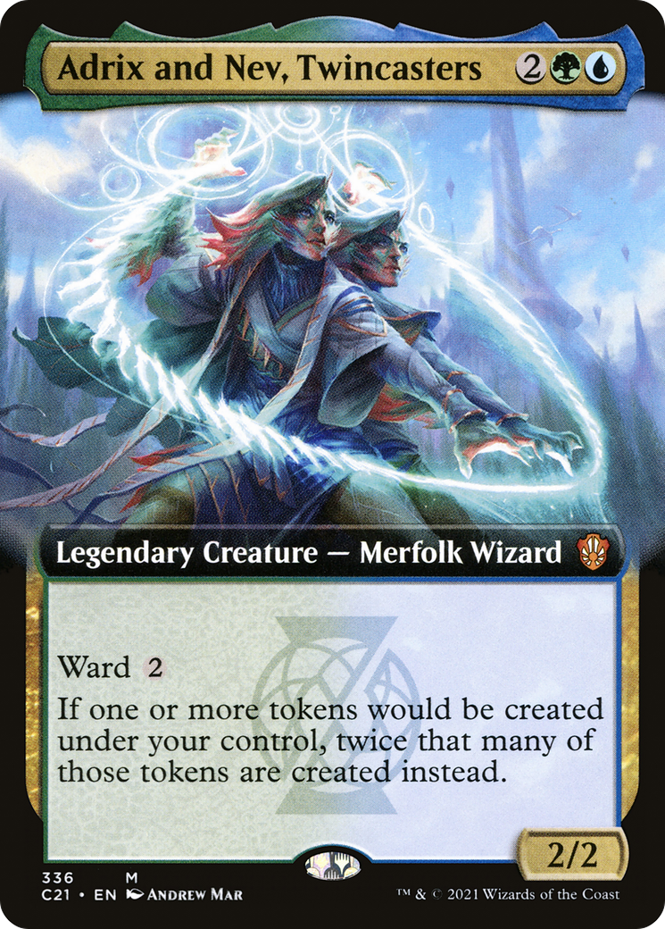 Adrix and Nev, Twincasters (Extended Art) [Commander 2021] | GrognardGamesBatavia