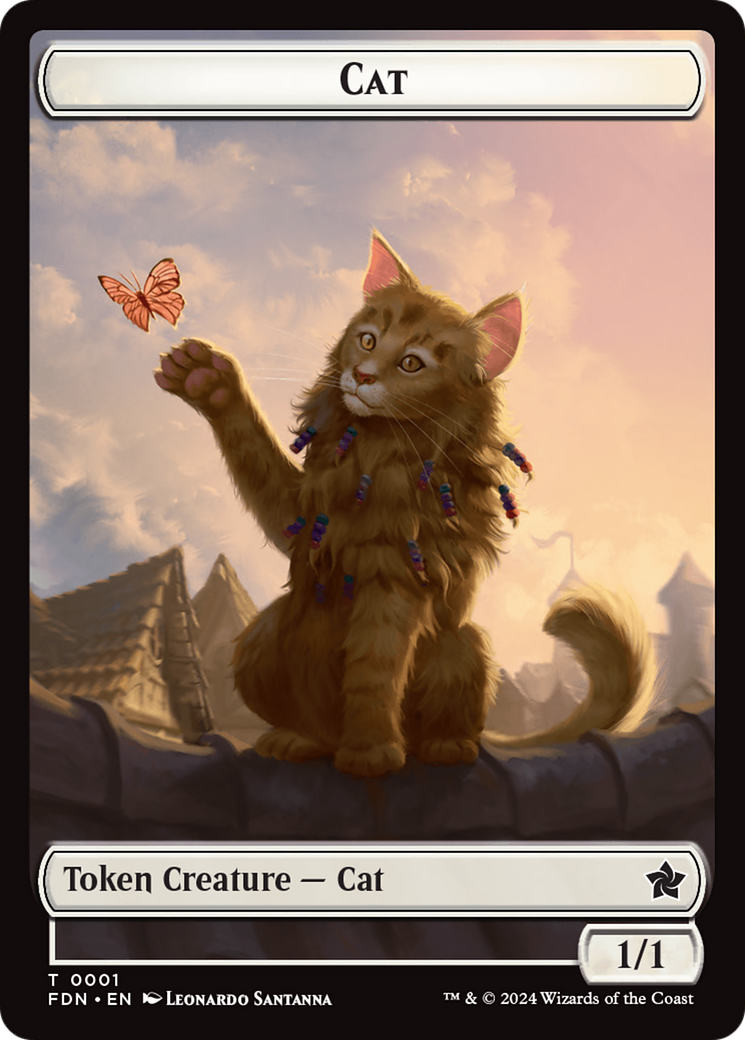 Cat (0001) // Cat (0002) Doubled-Sided Token [Foundations Tokens] | GrognardGamesBatavia