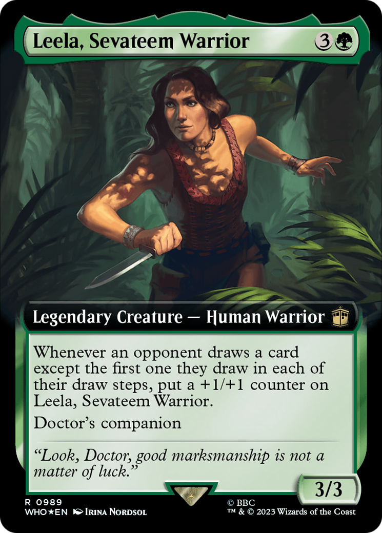 Leela, Sevateem Warrior (Extended Art) (Surge Foil) [Doctor Who] | GrognardGamesBatavia