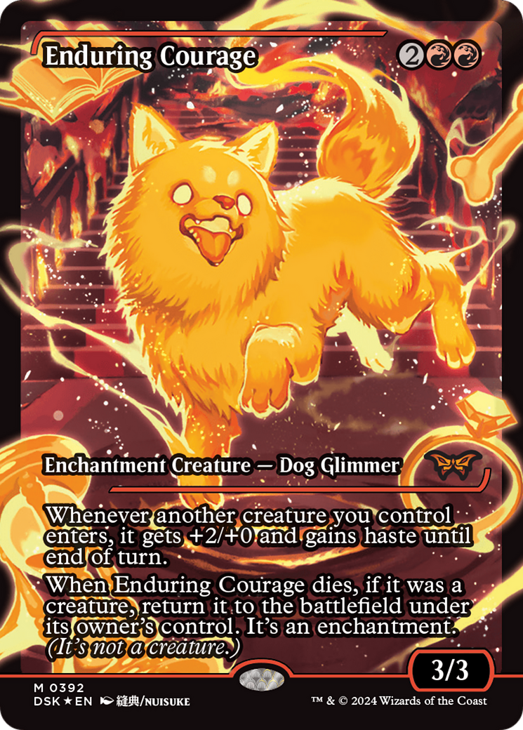 Enduring Courage (Japan Showcase) (Japanese) [Duskmourn: House of Horror] | GrognardGamesBatavia