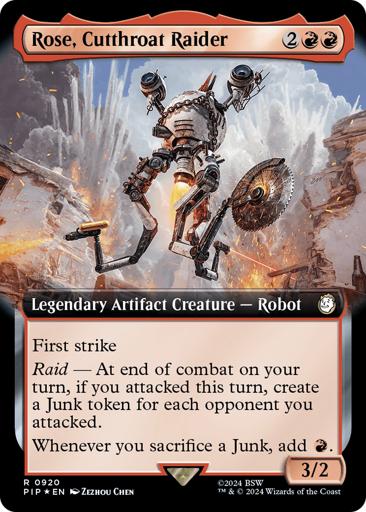 Rose, Cutthroat Raider (Extended Art) (Surge Foil) [Fallout] | GrognardGamesBatavia