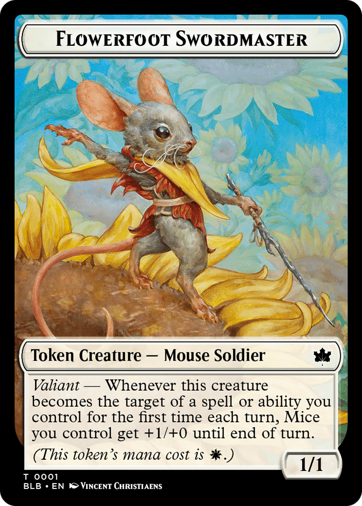 Rabbit // Flowerfoot Swordmaster Double-Sided Token [Bloomburrow Tokens] | GrognardGamesBatavia