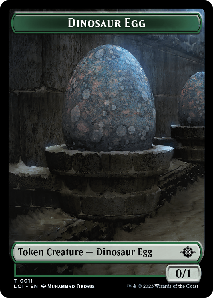 Dinosaur Egg // Dinosaur (0010) Double-Sided Token [The Lost Caverns of Ixalan Tokens] | GrognardGamesBatavia