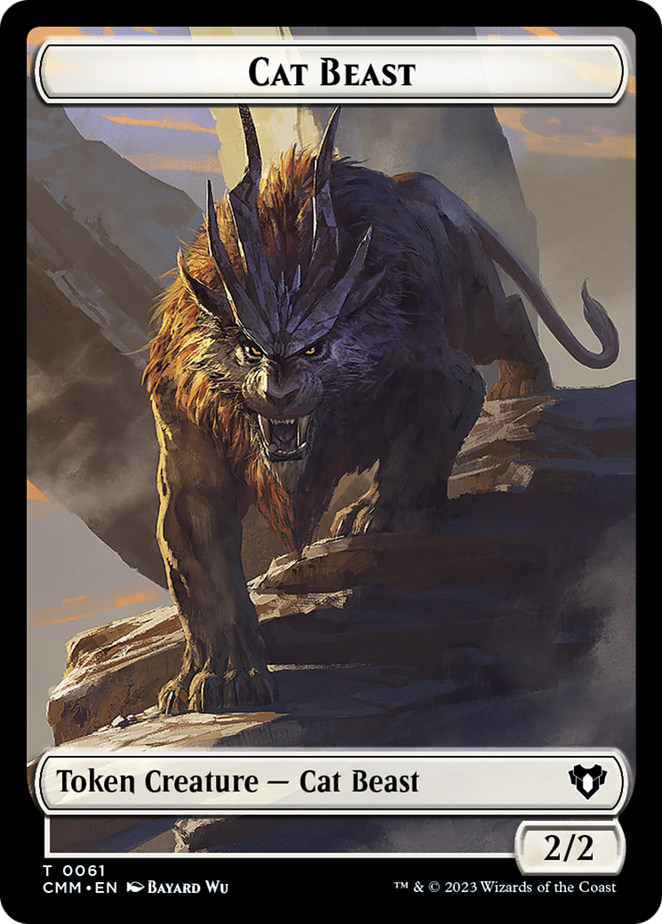 Cleric // Cat Beast Double-Sided Token [Commander Masters Tokens] | GrognardGamesBatavia