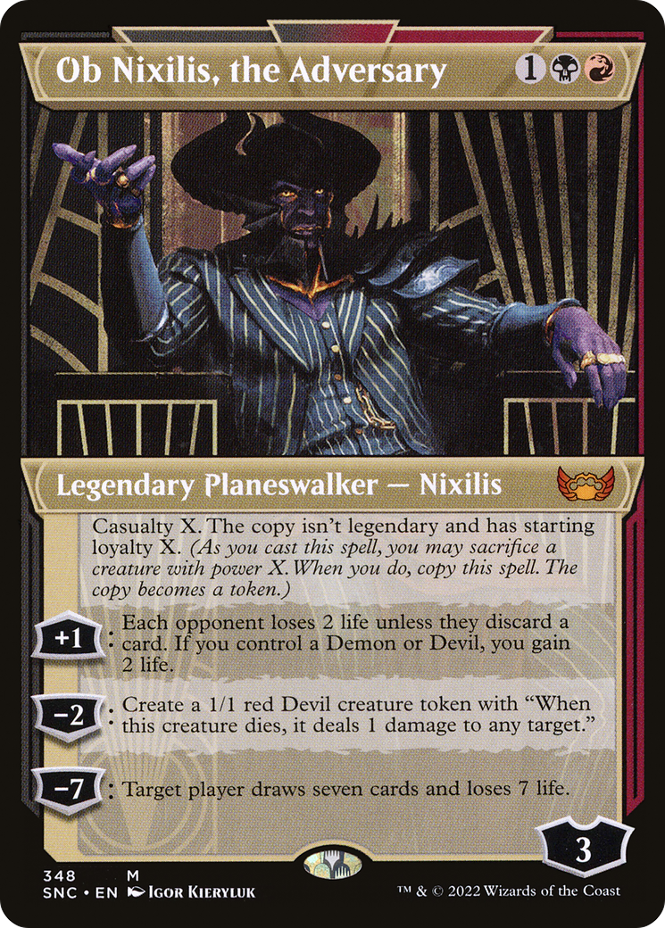 Ob Nixilis, the Adversary (Showcase Art Deco) [Streets of New Capenna] | GrognardGamesBatavia