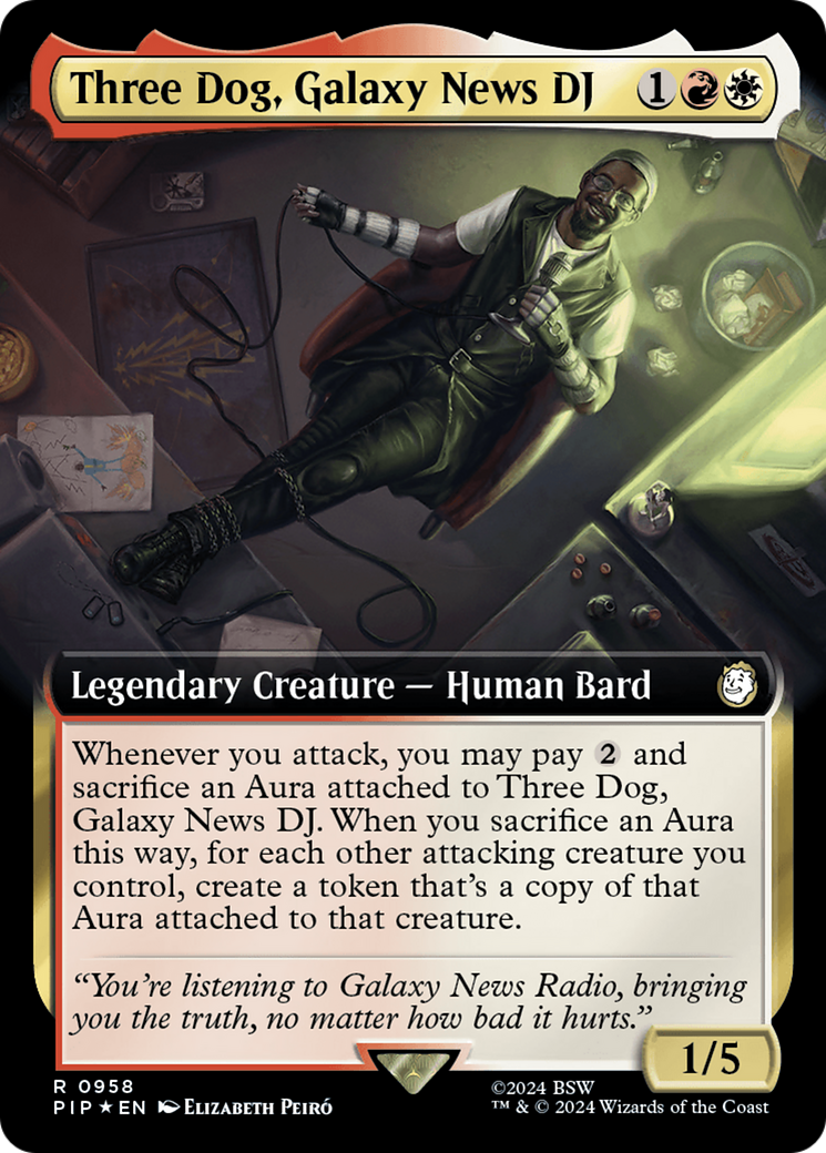 Three Dog, Galaxy News DJ (Extended Art) (Surge Foil) [Fallout] | GrognardGamesBatavia