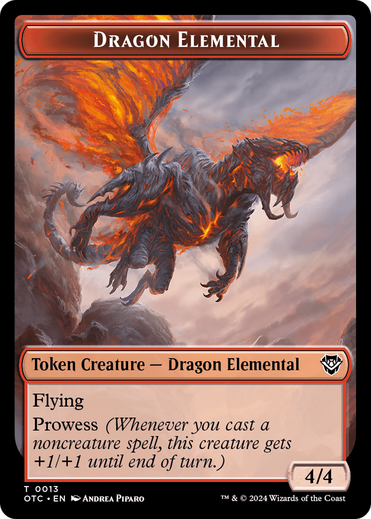 Dragon Elemental // Bird Illusion Double-Sided Token [Outlaws of Thunder Junction Commander Tokens] | GrognardGamesBatavia