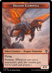 Dragon Elemental // Treasure Double-Sided Token [Outlaws of Thunder Junction Commander Tokens] | GrognardGamesBatavia