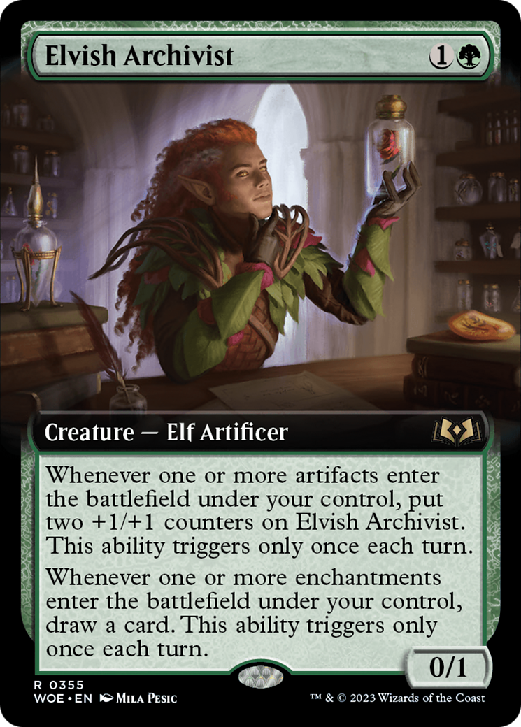 Elvish Archivist (Extended Art) [Wilds of Eldraine] | GrognardGamesBatavia