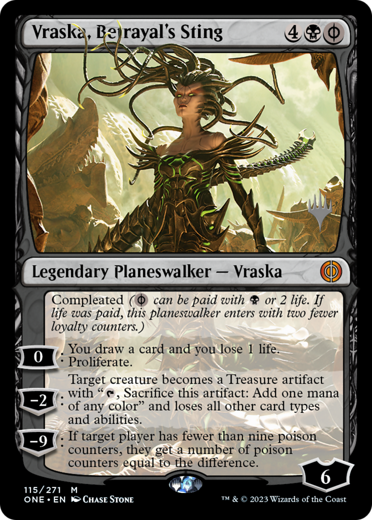 Vraska, Betrayal's Sting (Promo Pack) [Phyrexia: All Will Be One Promos] | GrognardGamesBatavia