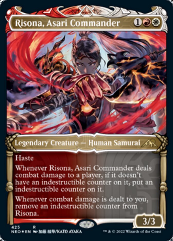 Risona, Asari Commander (Showcase) (Foil Etched) [Kamigawa: Neon Dynasty] | GrognardGamesBatavia