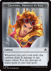 Human (0014) // Emblem - Chandra, Dressed to Kill Double-Sided Token [Innistrad Remastered Tokens] | GrognardGamesBatavia