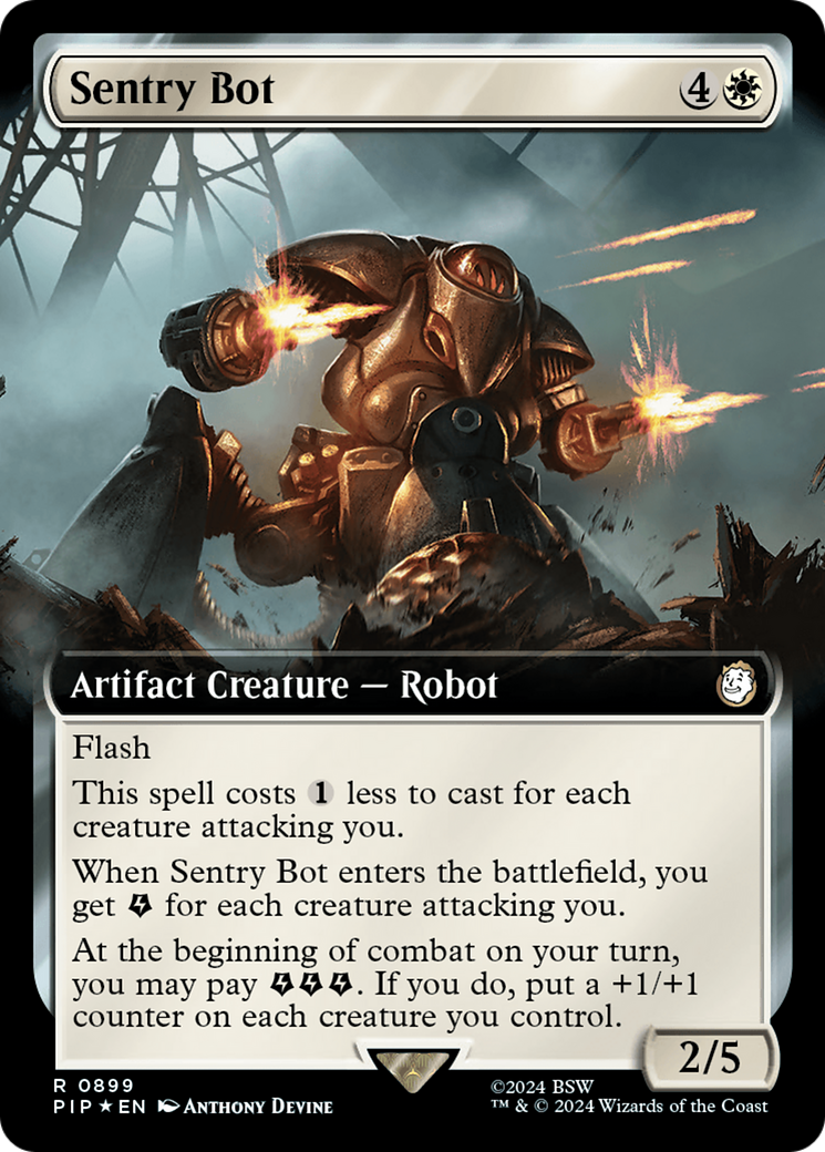 Sentry Bot (Extended Art) (Surge Foil) [Fallout] | GrognardGamesBatavia