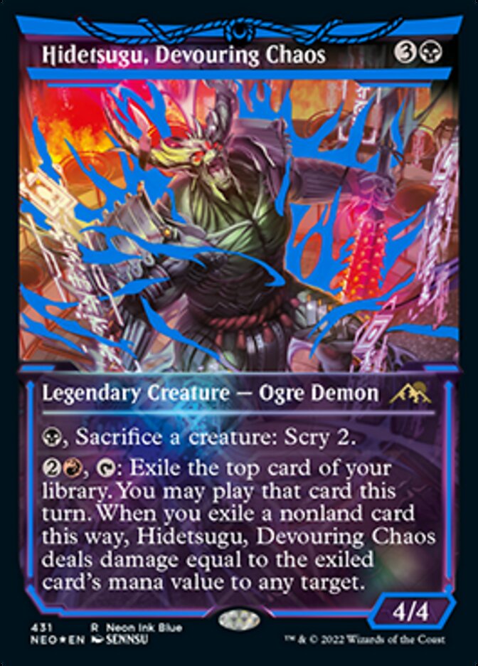 Hidetsugu, Devouring Chaos (Neon Ink Blue) [Kamigawa: Neon Dynasty] | GrognardGamesBatavia