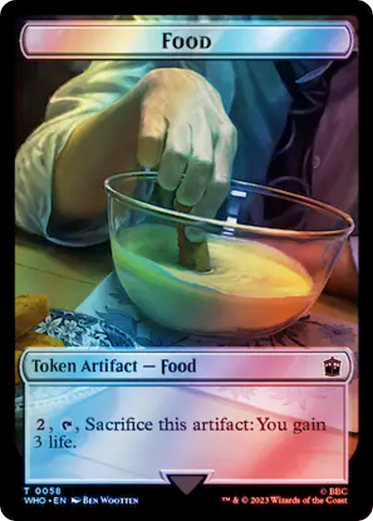 Alien Rhino // Food (0058) Double-Sided Token (Surge Foil) [Doctor Who Tokens] | GrognardGamesBatavia