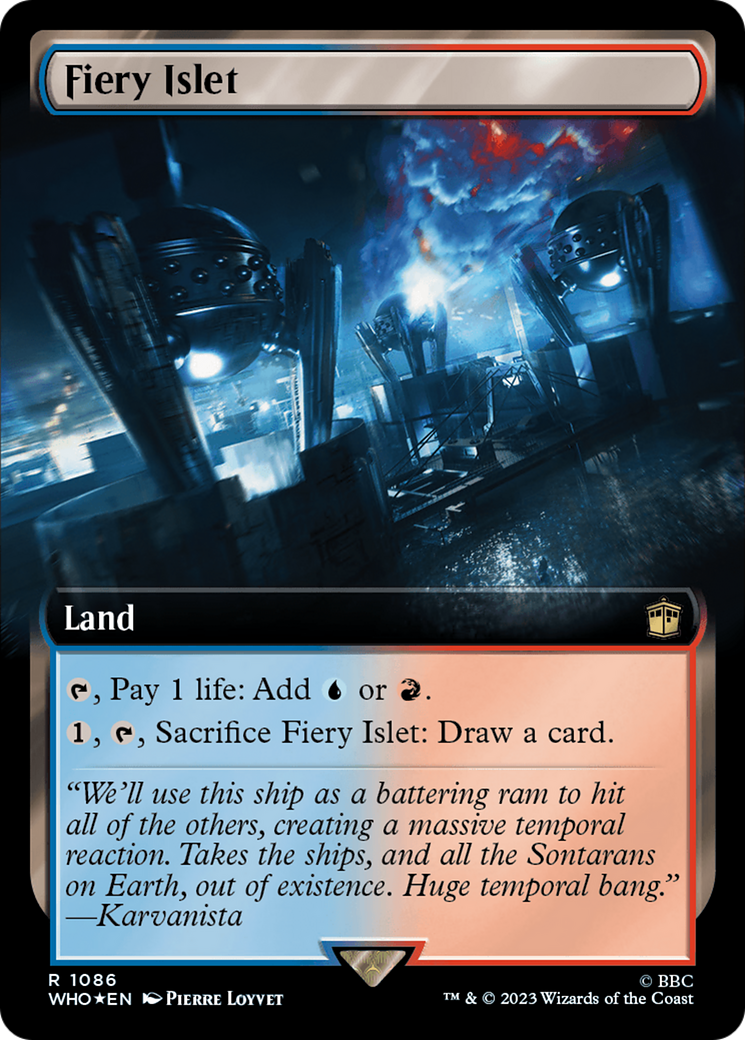 Fiery Islet (Extended Art) (Surge Foil) [Doctor Who] | GrognardGamesBatavia