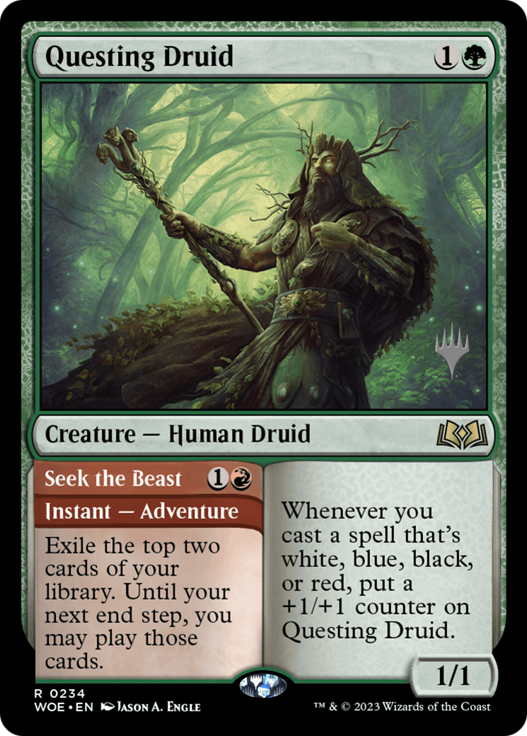 Questing Druid (Promo Pack) [Wilds of Eldraine Promos] | GrognardGamesBatavia