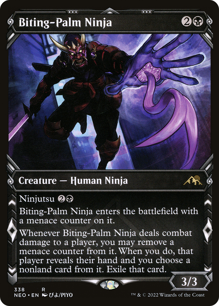 Biting-Palm Ninja (Showcase Ninja) [Kamigawa: Neon Dynasty] | GrognardGamesBatavia