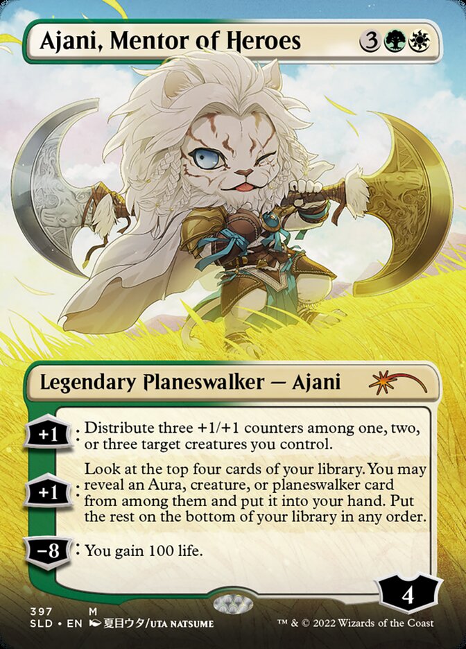 Ajani, Mentor of Heroes (Borderless) [Secret Lair Drop Series] | GrognardGamesBatavia