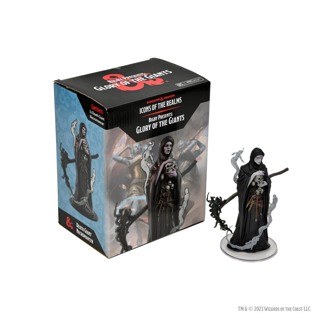 D&D ICONS OF THE REALMS: BIGBY PRESENTS: GLORY OF THE GIANTS - DEATH GIANT NECROMANCER - BOXED MINI | GrognardGamesBatavia