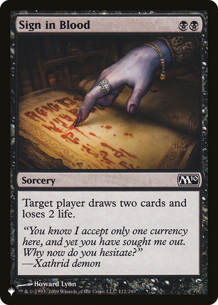 Sign in Blood (M10) [The List Reprints] | GrognardGamesBatavia