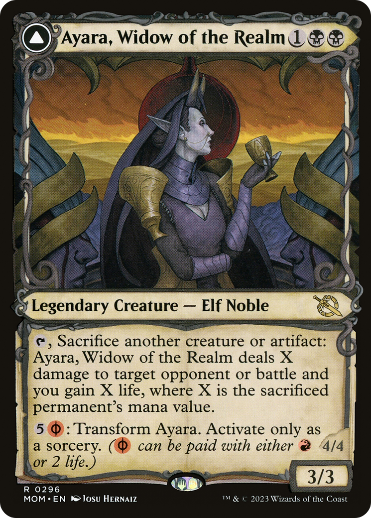 Ayara, Widow of the Realm // Ayara, Furnace Queen (Showcase Planar Booster Fun) [March of the Machine] | GrognardGamesBatavia