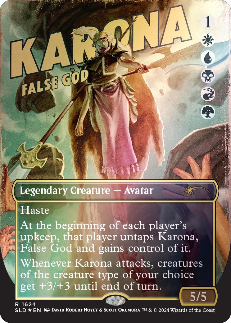 Karona, False God (Rainbow Foil) [Secret Lair Drop Series] | GrognardGamesBatavia