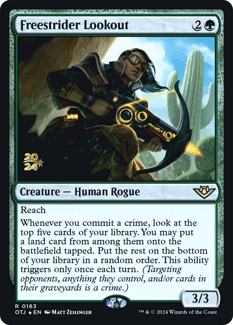 Freestrider Lookout [Outlaws of Thunder Junction Prerelease Promos] | GrognardGamesBatavia