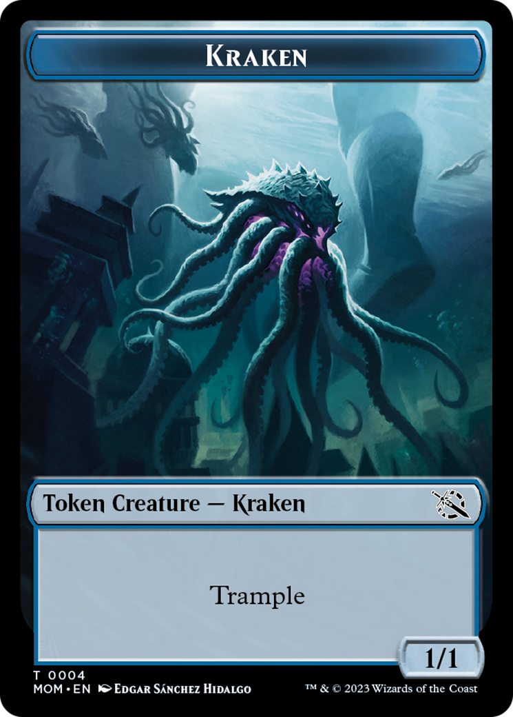 Monk // Kraken Double-Sided Token [March of the Machine Tokens] | GrognardGamesBatavia