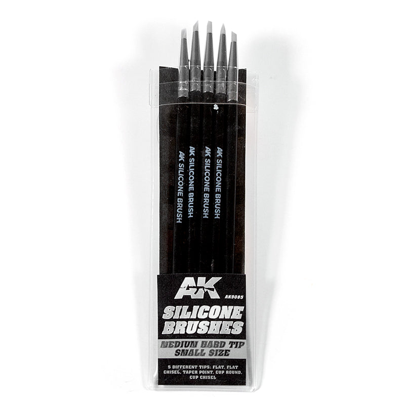 AK Interactive Medium Hard Tip Small Size Silicone Brushes | GrognardGamesBatavia