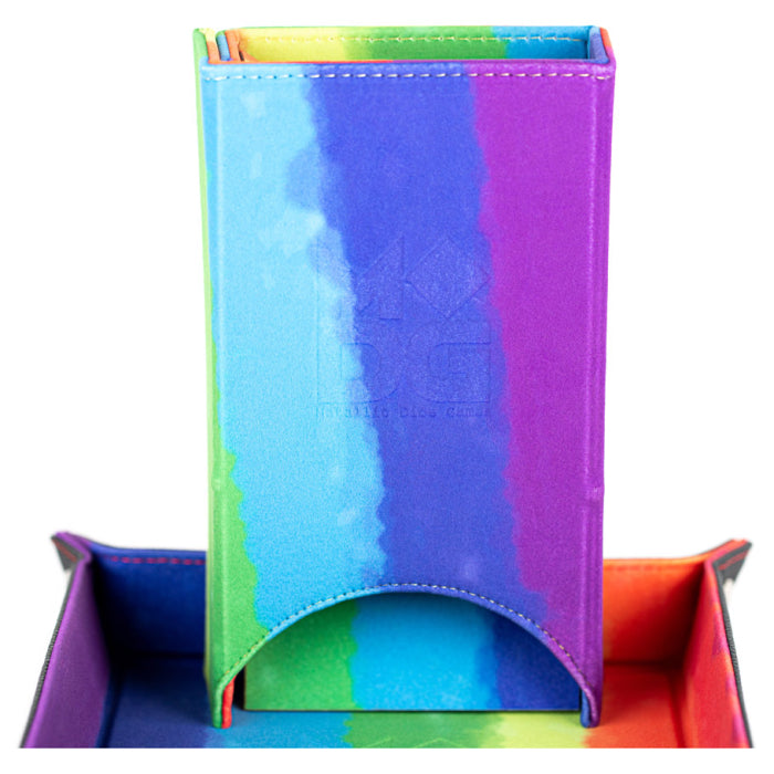 Fold Up Dice Tower: Watercolor Rainbow | GrognardGamesBatavia