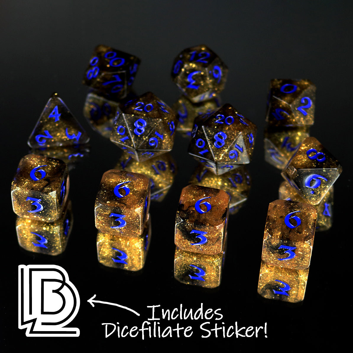 Die Hard Dice 7 Piece RPG set - Avalore Mintaka for B Dave Walters | GrognardGamesBatavia