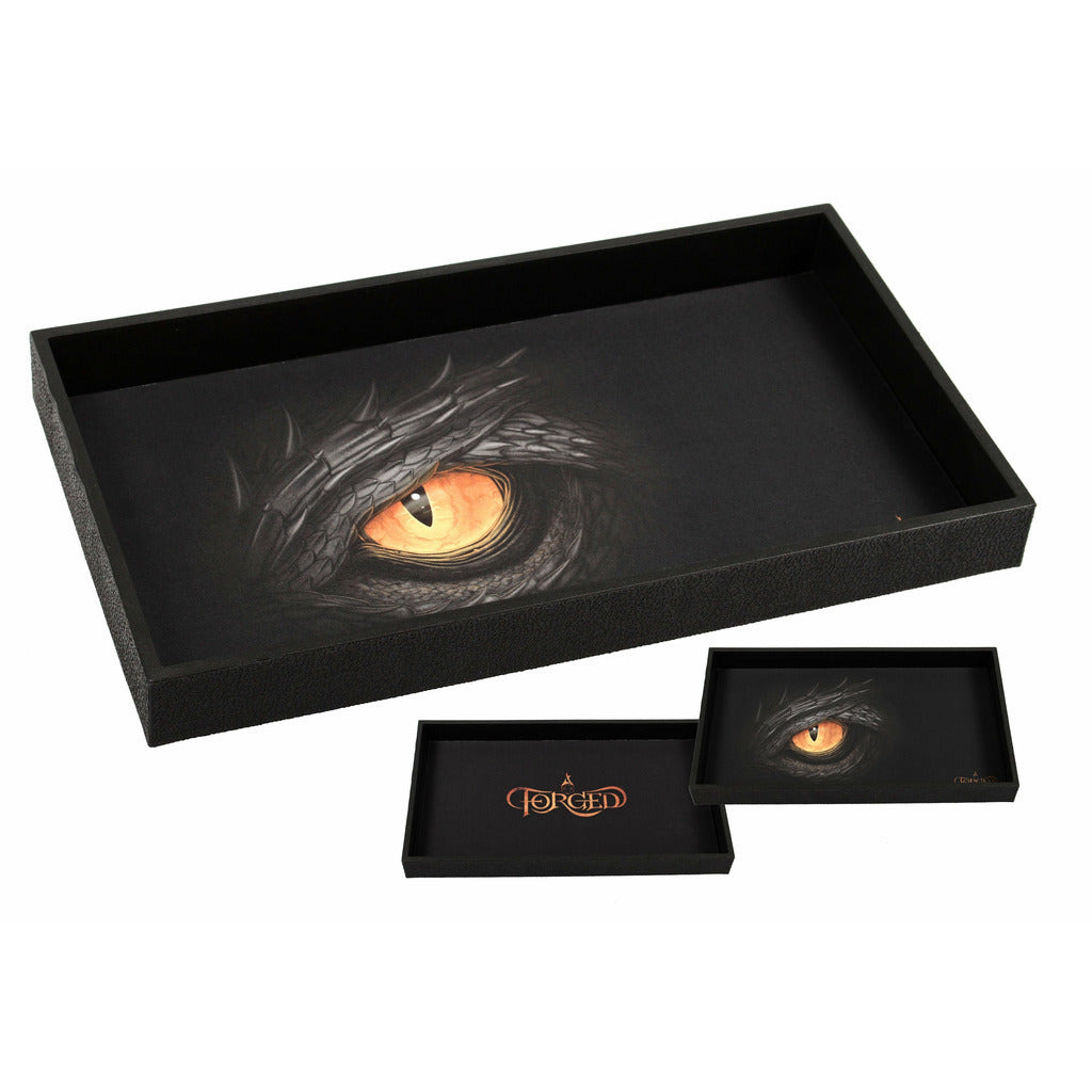 BLACK DRAGON EYE 14" DICE TRAY WITH DOUBLE SIDED AND REMOVABLE NEOPRENE ROLLING DICE MAT | GrognardGamesBatavia
