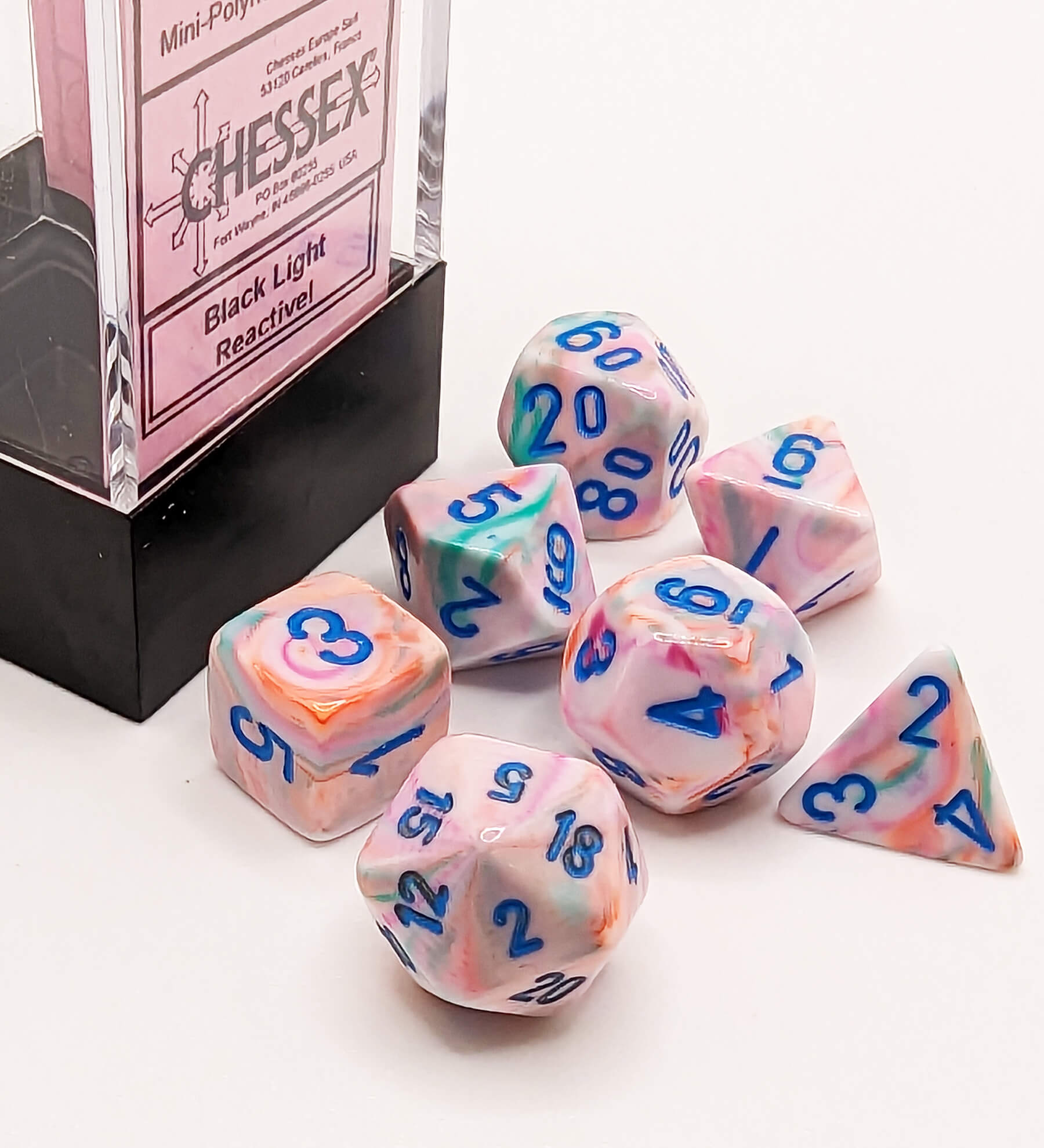 CHX20544 Mini Dice Festive Pop Art/Blue | GrognardGamesBatavia