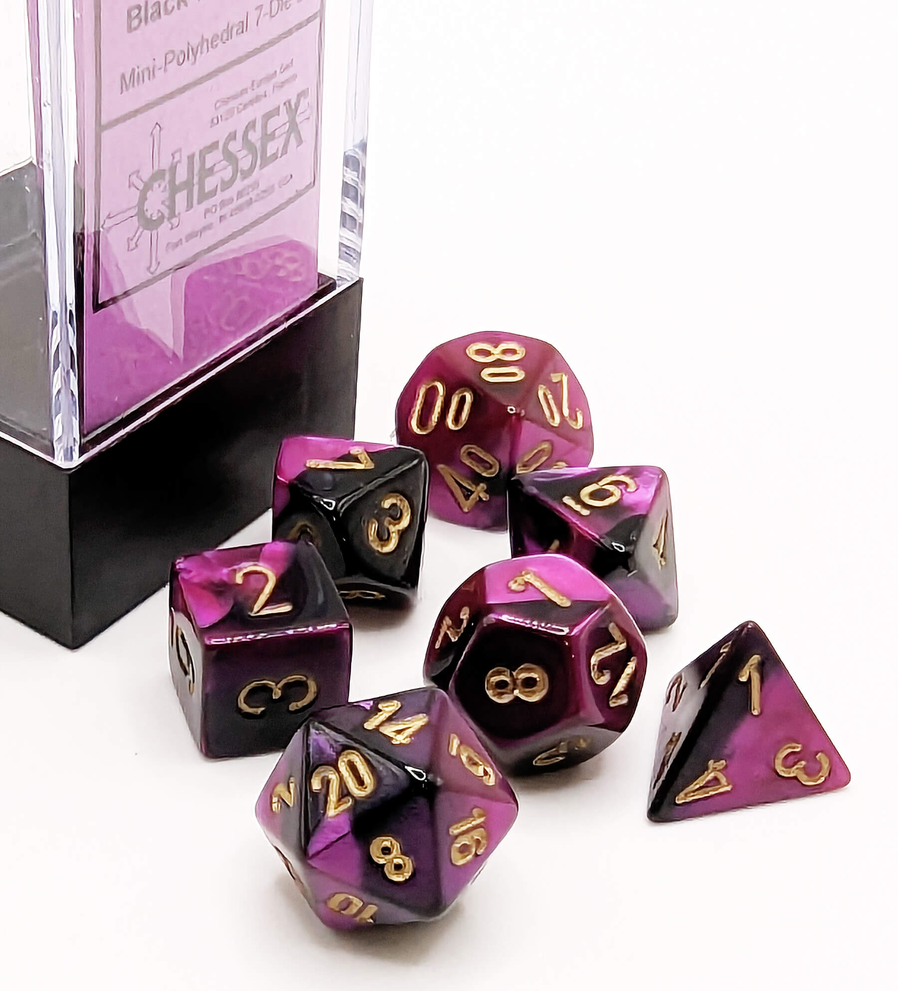 CHX20640 Mini Dice Gemini Black-Purple/Gold | GrognardGamesBatavia