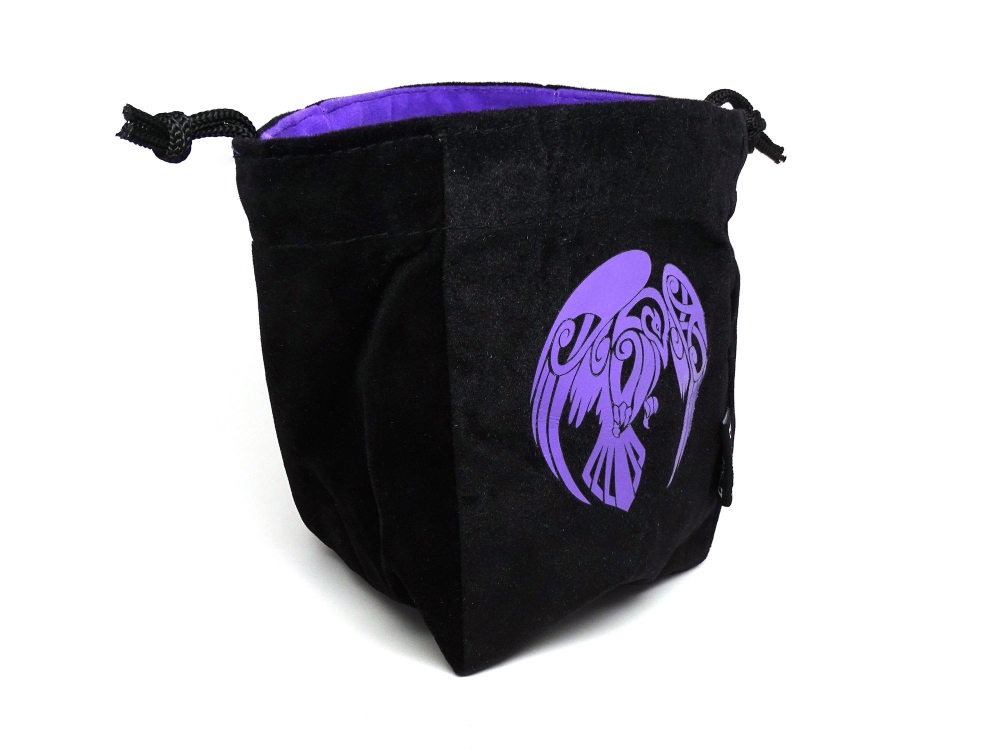 Easy Roller Dice - Reversible Microfiber Self-Standing Large Dice Bag - Raven | GrognardGamesBatavia