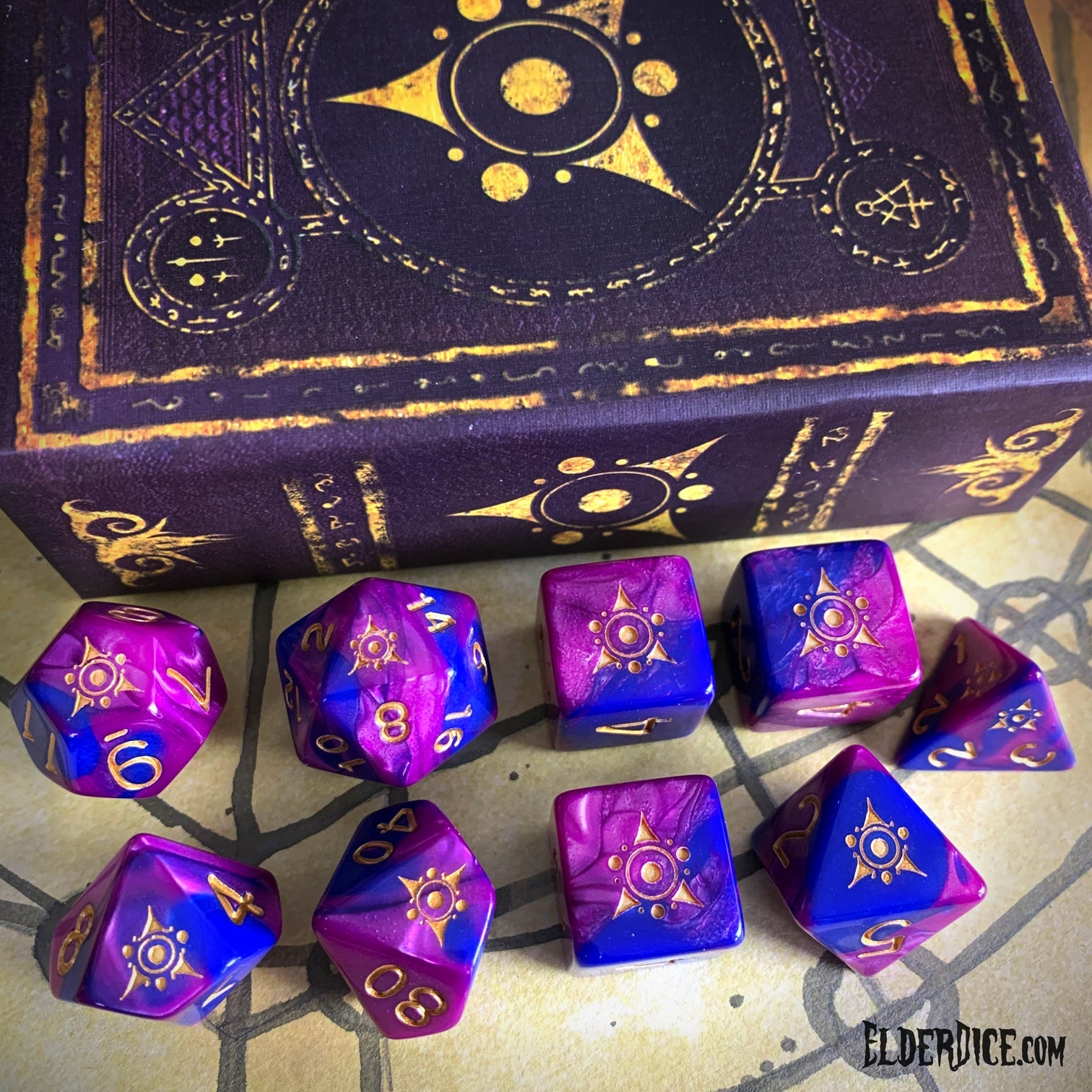 Sigil of the Dreamlands Dice - Eldritch Nebula Polyhedral Set | GrognardGamesBatavia