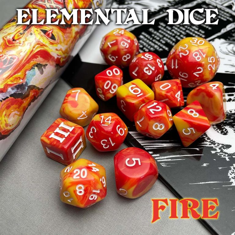 DCC RPG Dice – Elemental Dice: Fire | GrognardGamesBatavia