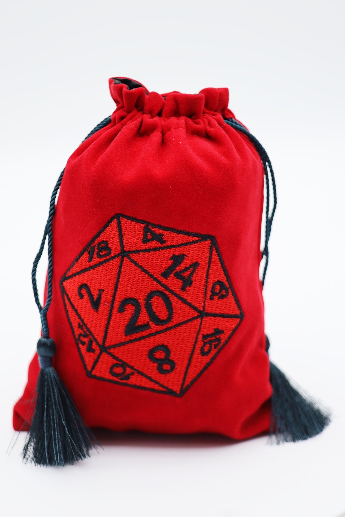 Velvet Dice Bags: Red D20 | GrognardGamesBatavia