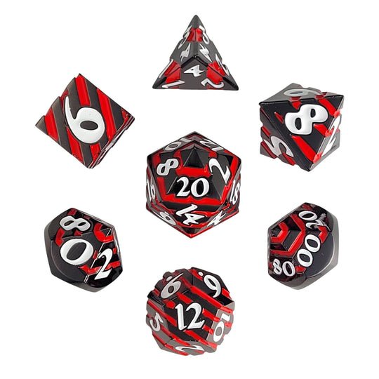 Forged Gaming Banded Raged Forged Metal Dice Set | GrognardGamesBatavia