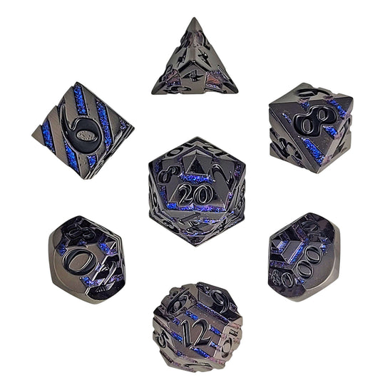 Forged Gaming Banded Star Slash Metal Dice Set | GrognardGamesBatavia